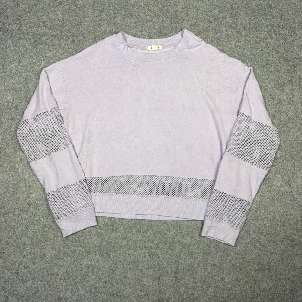 Garage Lavender Purple Mesh Panel Long Sleeve Sweatshirt Large